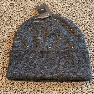 NWT Mossimo Gray & Gold Studded Hat